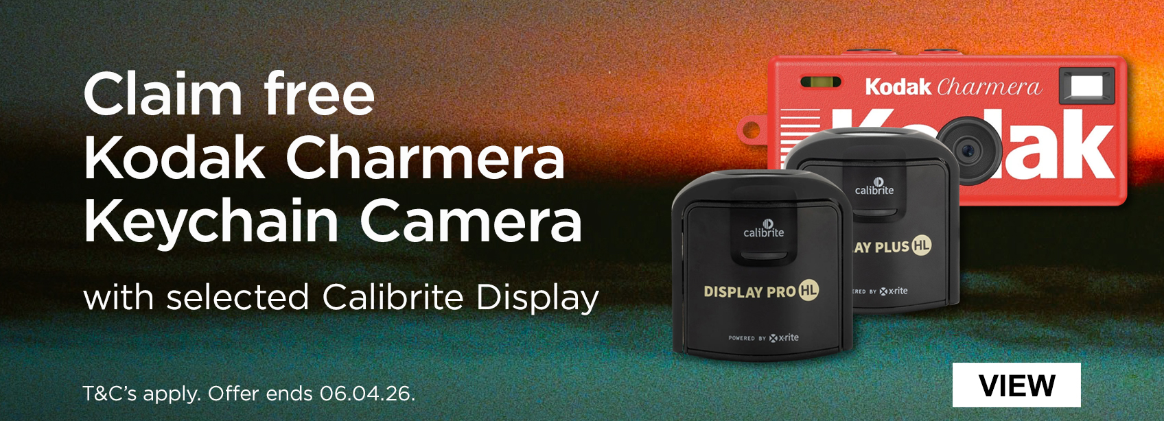 Claim free Kodak Charmera Keychain Camera with selected Calibrite Display. T&C's apply. Offer end 06.04.26. 