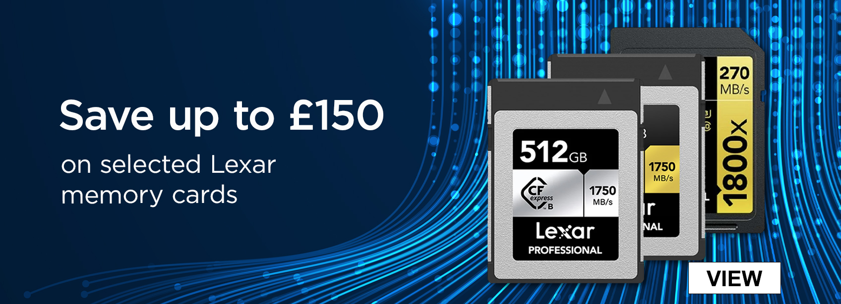 Save up to £150 on selected Lexar memory cards