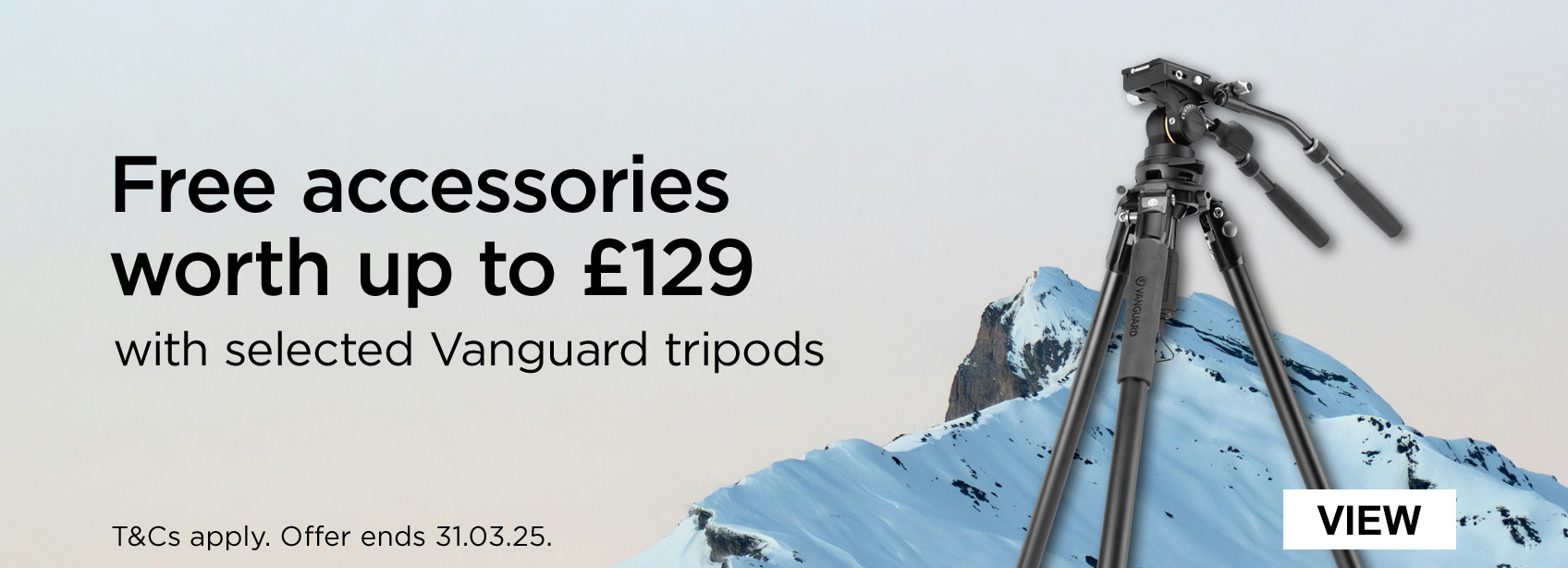 Free accessories worth up to £129 with selected Vanguard tripods