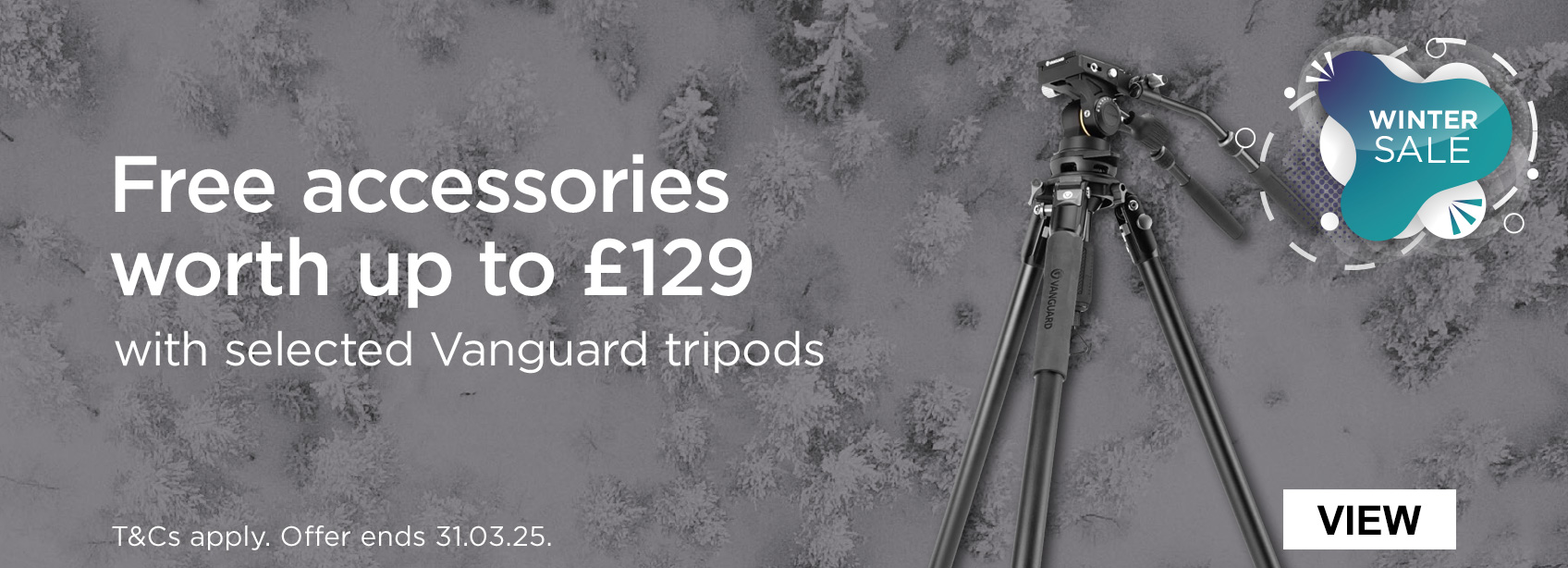 Free accessories worth up to £129 with selected Vanguard tripods